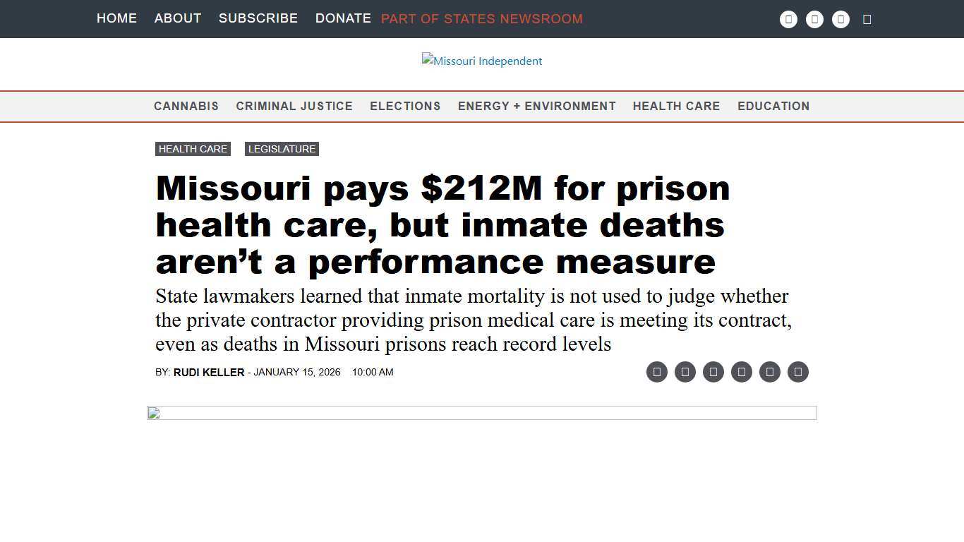 Missouri pays $212M for prison health care, but inmate deaths aren’t a performance measure • Missouri Independent